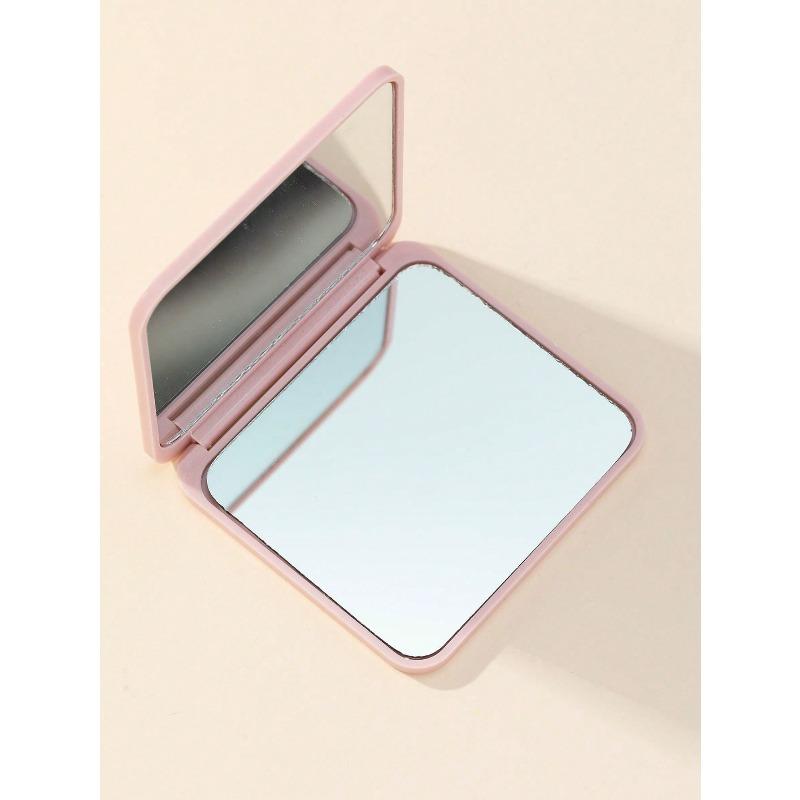 Minimalist Portable White Square Folding Mirror,Makeup Tools Gifts For Women