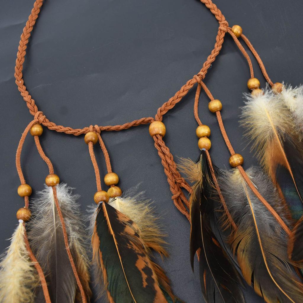 Böhmisches Feder-Stirnband mit langen Fransen Ethnisches Stirnband für Frauen Festival-Accessoires