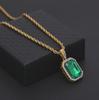 Men's Hip-Hop Diamond Gemstone Pendant Necklace - Trendy, Versatile Alloy Jewelry