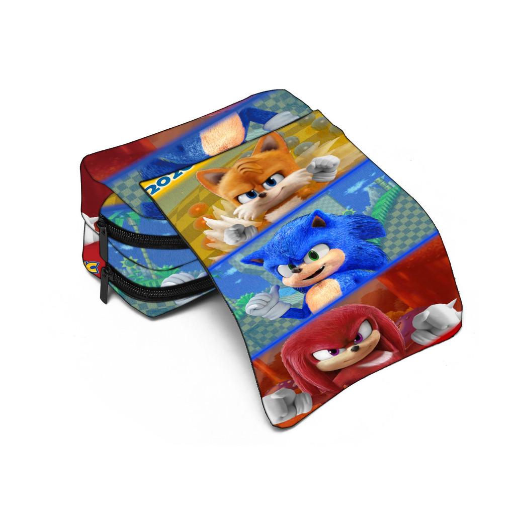 Sonic The Hedgehog Dubbellagers Pennskrin Med Polyestermaterial För Skolbarn