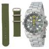 SEIKO Chronograph Watch with Khaki and Officially SND377P Men's Military-Style Strap, Yellow, Distributed