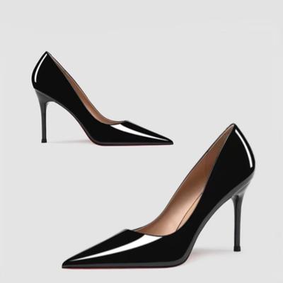 Sexy  Women High Heels Classic Ladies Pumps Autumn Leather Dress Heel Shoes for Women Banquet Wedding High Heels