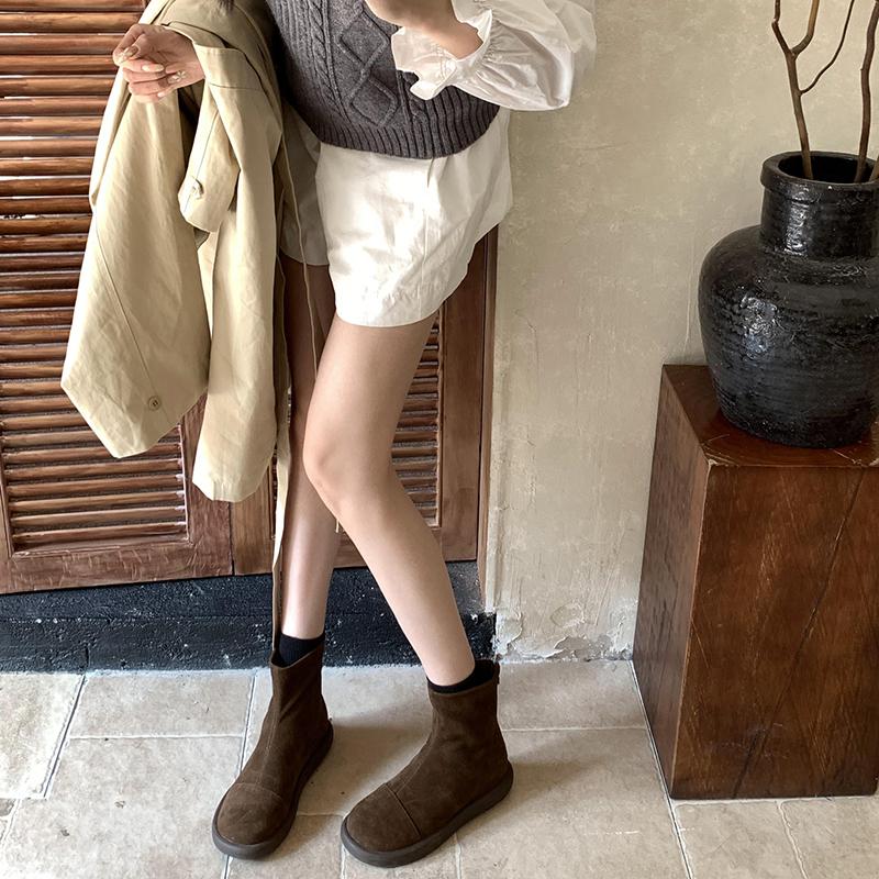 Fashion Designer Vintage Women Ankle Boots Fashion Soft Sole Short Booties Ladies Casaul Round Toe Shoes