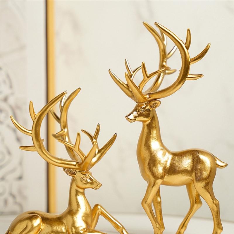 Elegante Harz-Rentier-Skulpturen Hirschfigur Perfekt zum Hinzufügen von künstlerischem Flair zu Räumen Elegante Wohnzimmer-Dekorationen