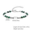 Crystal Wheel Beaded Bracelet for Men Boys,Stainless Steel Tube Natural Stone Wristband,Stylish Bohemian Jewelry Gift