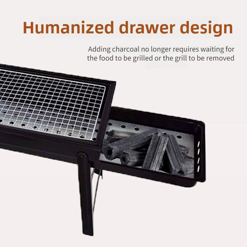 Kalınlaştırılmış Büyük Boy Barbekü Izgarası Dış Mekan Barbekü Taşınabilir Kömürlü Izgara Katlanabilir Barbekü Pişirme Araçları