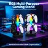 Für PS5/PS5 Slim PS4 PC XBox Game Controller Halter Steuerung Griff Halterung Kopfhörerhalter Aufbewahrungszubehör RGB-Licht