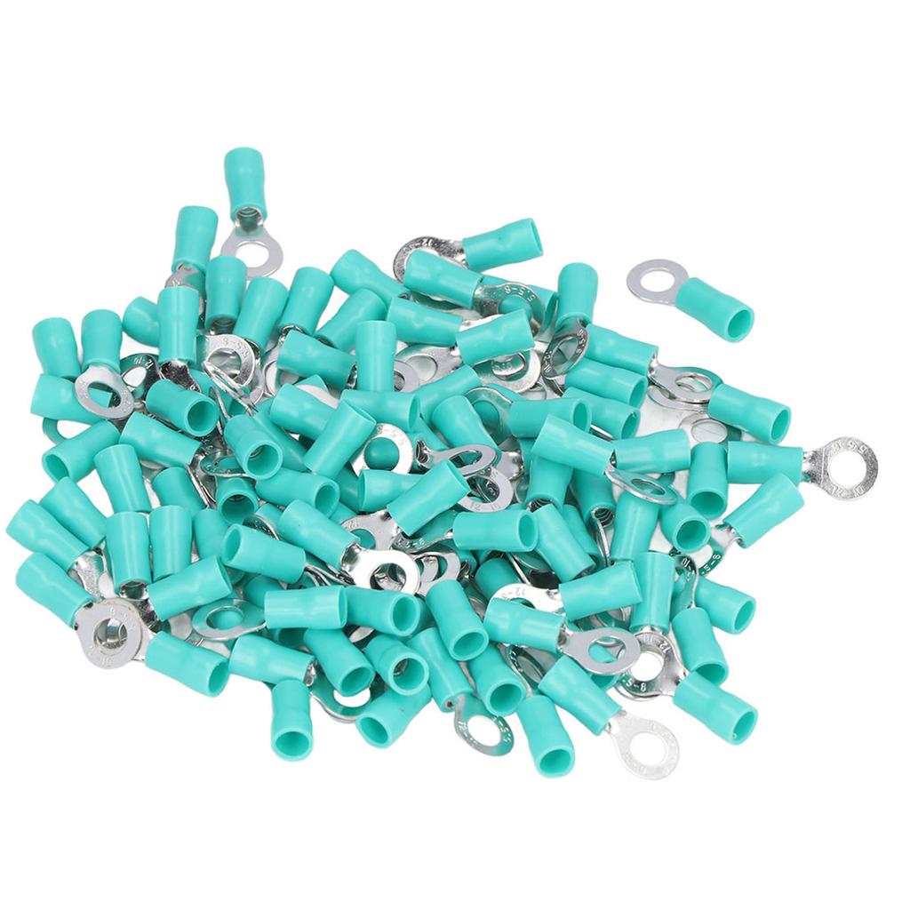 100PCS Pre Insulated Terminal Ring Copper Crimp Connectors for AWG12?10 Electrical Wire RV5.5?6