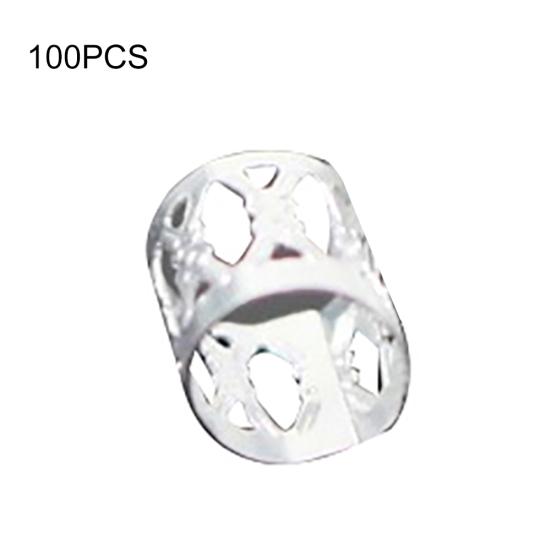100Pcs Fashion Solid Color Aluminum Women Braiding Hair Rings Clip Decoration
