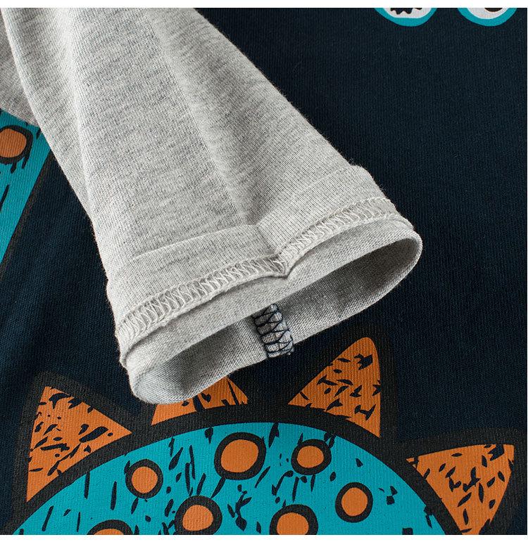Children's Korean Style Cartoon Patchwork Long Sleeve Autumn Top