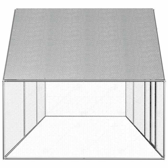 VidaXL Poulailler Enclos Clapier Cage Animaux Lapin Canard 6x2x2 m Acier 144557