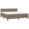 Vidaxl Letto Continentale Con Materasso, Taupe, Tessuto, 180X200 Cm