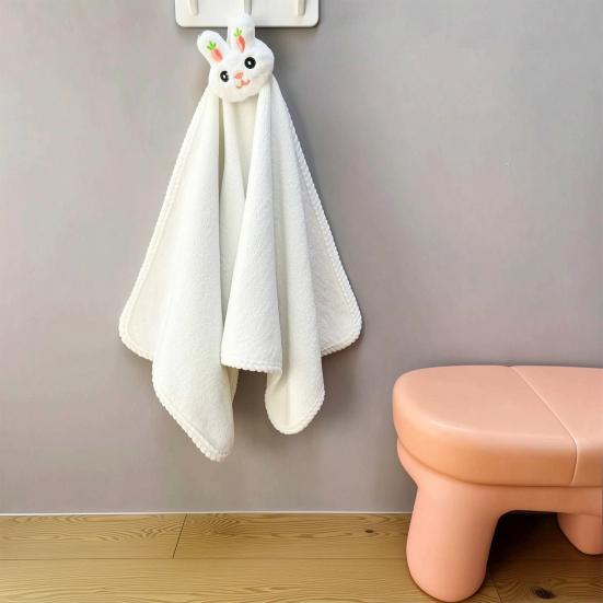 Hand Towel with Lanyard Design, Cartoon Fruit Animal Decor Bathroom Hanging Towel, Soft Thickened Fabric Hand Towel for Kitchen