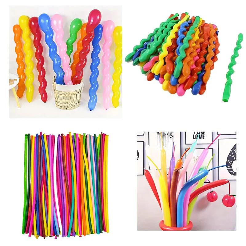 Spiral-Langstreifen-Latexballons Mehrfarbig Einzigartiges Design Perfekt für Geburtstags-Feiertagsdekorationen Party-Spielzeug Raumdekorationen