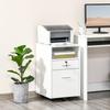 Lockable Two-Drawer Filing Cabinet, with Wheels - White