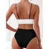 High Waist Bikini Women's Two-Piece Swimsuit Color Block Sexy Gathered Crossbody Swimming Suit