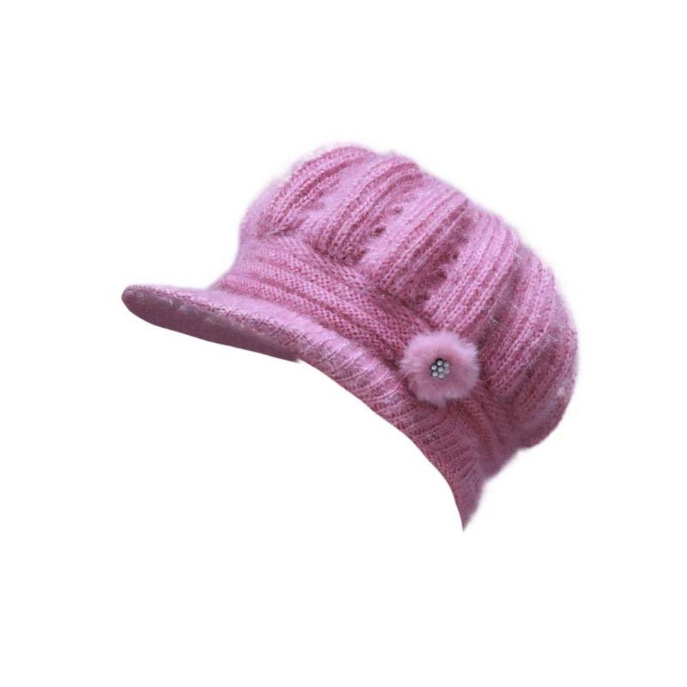 Plush Simple Mommy Hat Thicken Winter Warm Cap Elegant Knitted Cap  Female/Girls