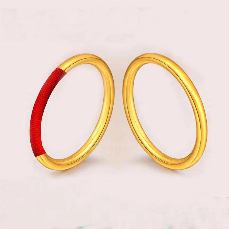 

Classic Sand Gold Red Rope Bracelet - Heritage Series Bangle, Wedding Jewelry Gift Ornament Size 54