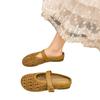 Soft Bottom Breathable Hollow Hole Shoes Fairy Style with Skirt Round Head Flat Bottom One Word Buckle Belt Mary Jane Slippers