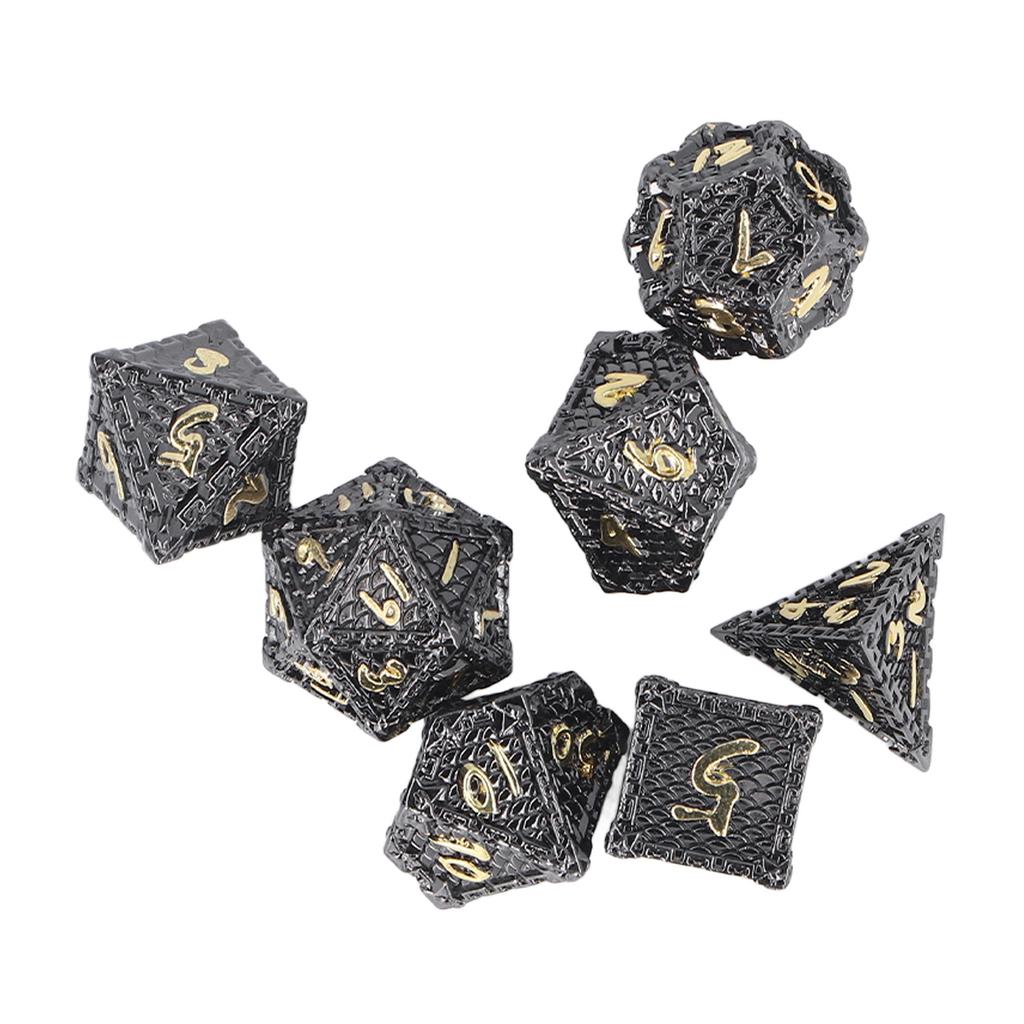 7Pcs Polyhedral Metal Dice Set RPG Dice with Storage Box Role Playing Games Great Gift for Teens Adults Family Friends