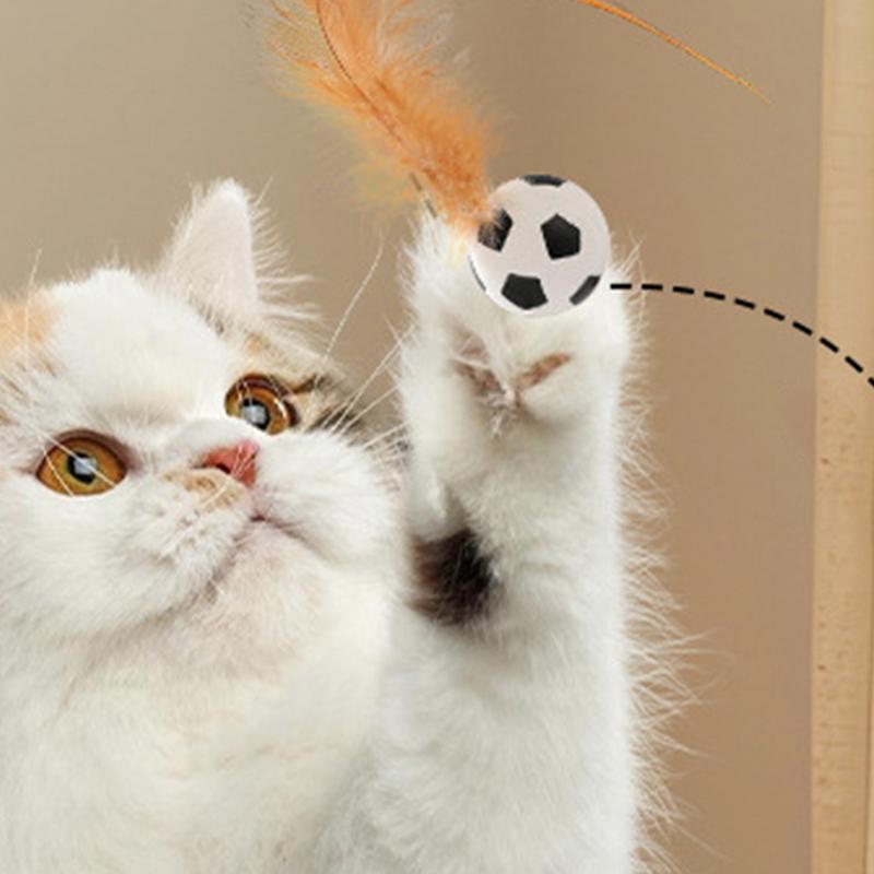 Cat Feather Ball 3-Pieces Feather Rolling Ball Toys For Indoor Cats Pet Interactive Bouncing Game For Patio Garden Backyard Home