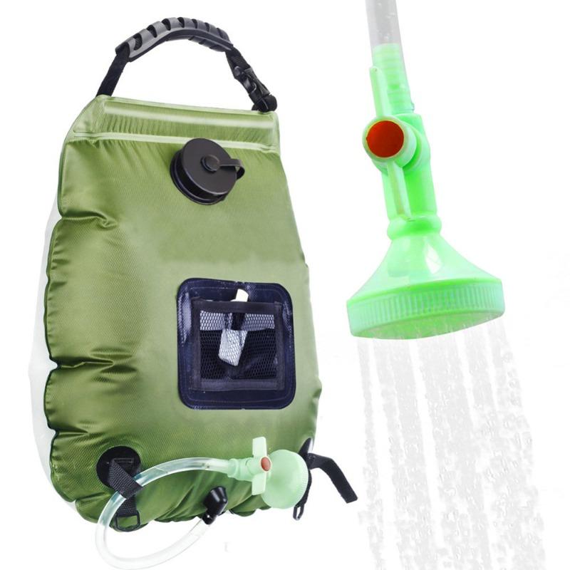 Camping Shower Bag 20L Solar Heat Absorbing Portable Outdoor Shower with Hose and Shower Head Hot Water for Travel Bathing