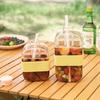 Curling Eiswürfelform mit Ein-Knopf-Entriegelung Flexible Eiswürfelform Tragbare Auslaufsichere Wasserflasche für Fitnessstudio, Reisen, Outdoor