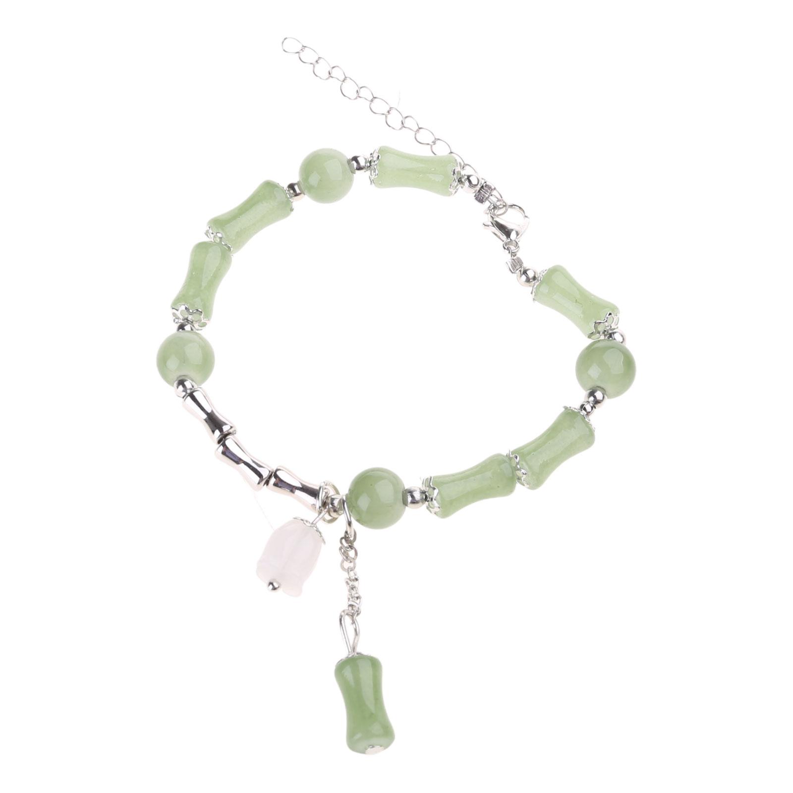 

Смола Бамбуковый Браслет Имитация Бамбукового Браслета Регулируемая Длина Цепочка на Запястье Нежный Браслет из Бисера Материал Смола 2