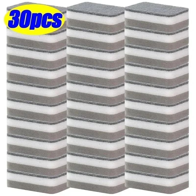 5/50PC Dishwashing Sponge Reusable Kitchen Cleaning Scouring Pad Washable Scrub Sponge Eco Non-Scratch for Washing Dishes Sponge