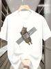 Funny Sealed Cat Graphics Vintage Men's Summer T-Shirt Casual Tshirts O-neck Short-sleeved Tee