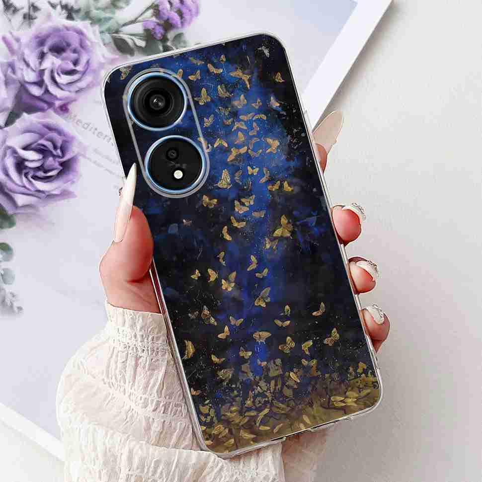For Oppo A1 Pro 5G 6.7" Case Fashion Flower Painting Soft Silicone TPU Back Cover For Oppo A1 Pro a1 Pro PHQ110 Cases Bumper