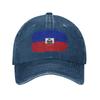 Haiti Flag Vintage Baseball Cap Sun  Outdoor Sports SunProof Washed Trucker Hat UnisexTeens yk Retro Design Baseball Caps