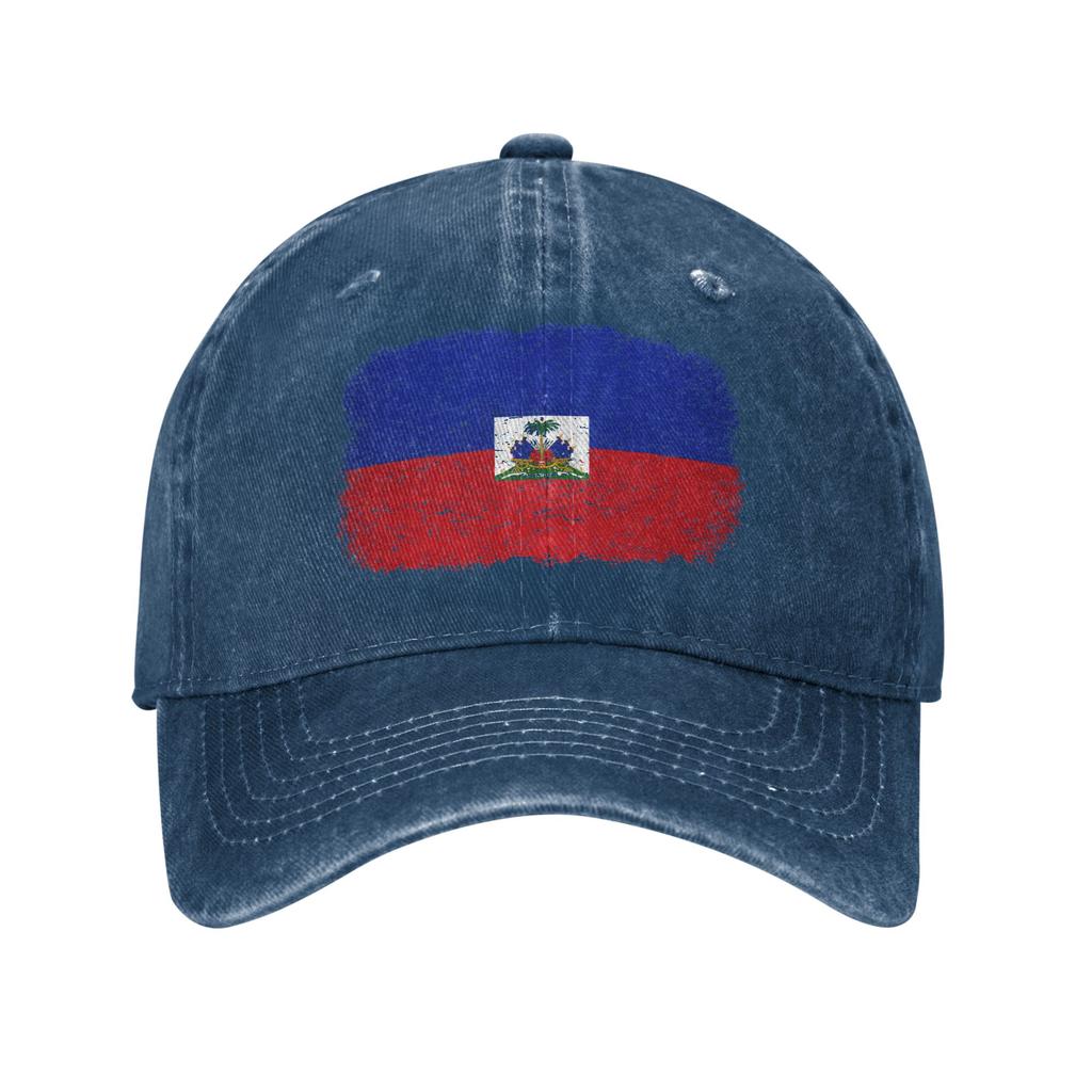 Haiti Flag Vintage Baseball Cap Sun Outdoor Sports SunProof Washed Trucker Hat UnisexTeens Yk Retro Design Baseball Caps