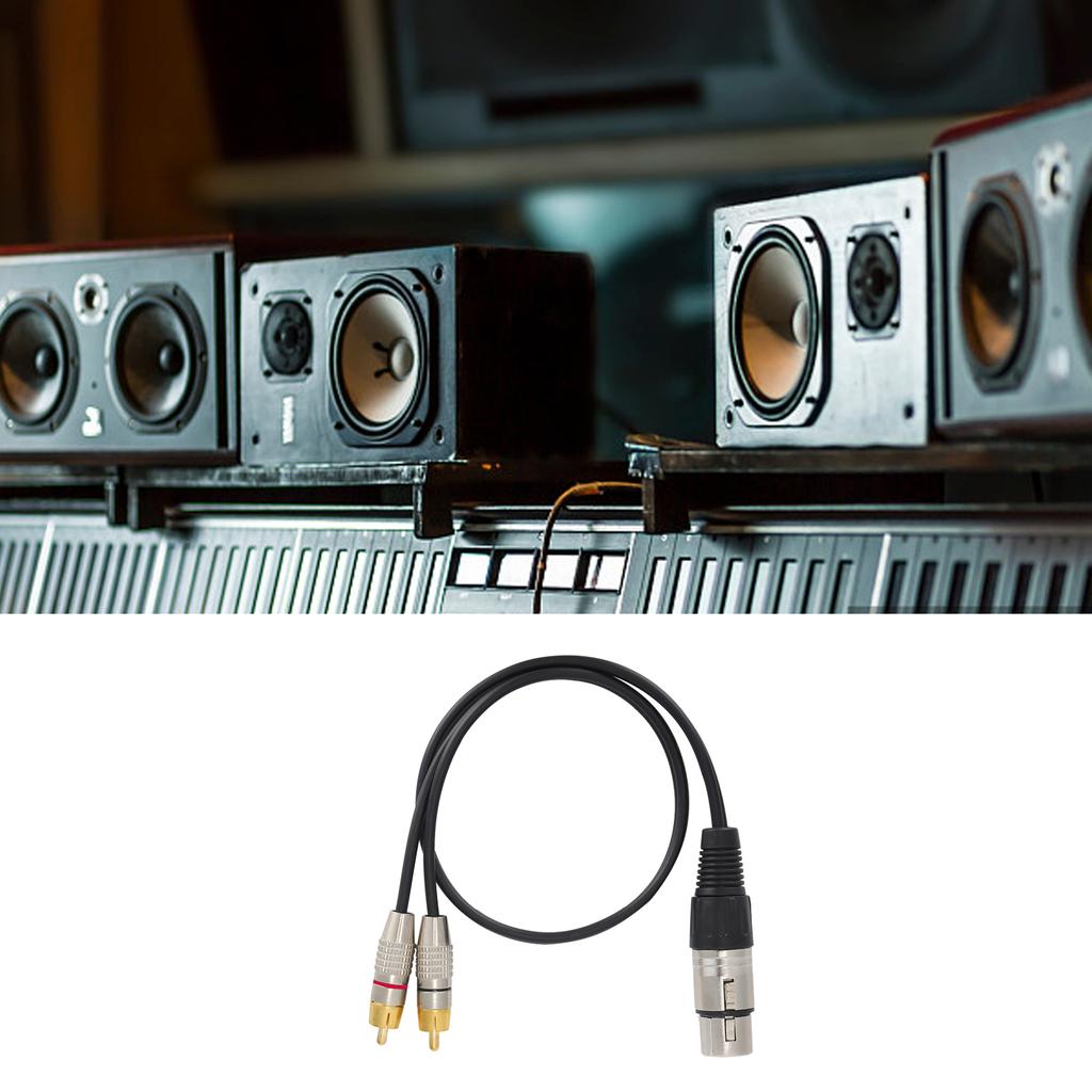 Splitter 1 XLR Female Plug to 2 Male Plugs Cable for Home Theater and Professional Equipment