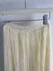 Reversible Crushed Pleated Midi A-Line Skirt with High-End European & American Style