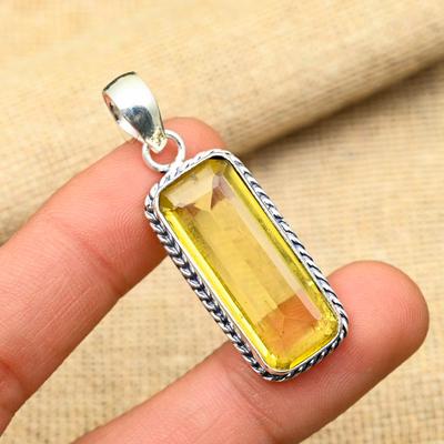 Citrine Gemstone Handmade 925 Sterling Silver šperky Krásný přívěsek dárek pro ni