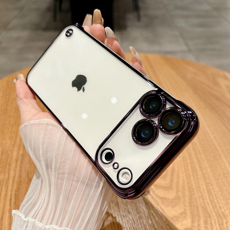 Coque Ultra Mince Transparente Semi-enveloppante Pour iPhone 17 Air 16 15 14 Plus 13 11 12 16 17 Pro Max Housse de Protection en Verre pour Appareil Photo