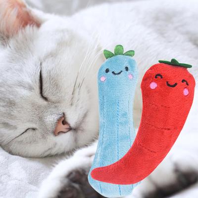 Yousheng Cat Toy Vegetable Shape Teeth Molar Plush Squeak Kitten Toy for Cat Supplies