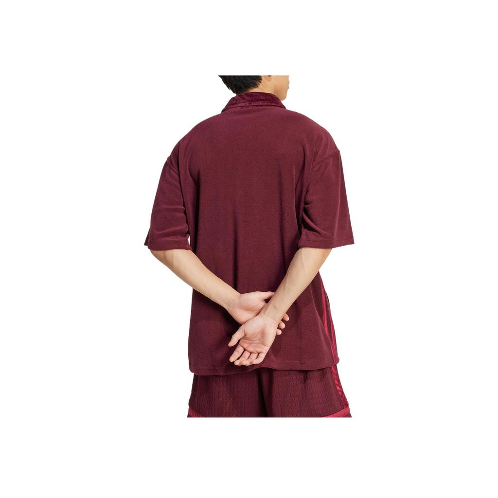 adidas Originals Jude Bellingham Comfortable Classic Fashion Versatile Short Sleeve Polo Shirt Men Tops Dark-Purple JV9273