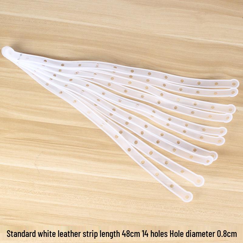 

Leather Strip Clothes Hanger with Transparent Plastic Chain and Pants Clip Connecting Set Wholesale