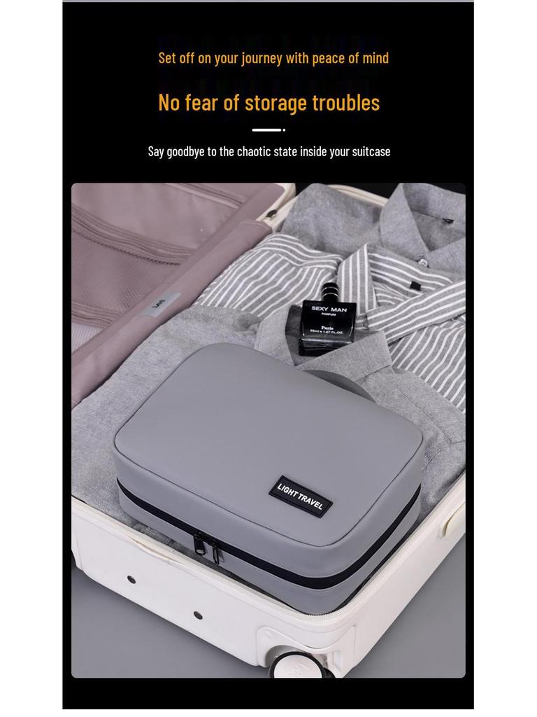 Luxus-Kulturtasche für Herren, Wasserdicht, Nass-/Trockentrennung, Ideal für Reisen, Großes Fassungsvermögen, Tragbar, Aufbewahrung für Make-up & Pflege