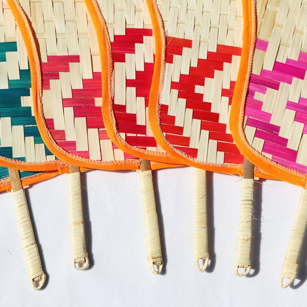 Hand-wove Bamboo Weaving Fan Old-fashioned Plantain Fan Portable Hand Cattail Fan Summer Cooling