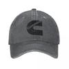 Silnik spalinowy Cummins Unisex Damska Czapka z daszkiem Zniszczony Denim Prane Czapki Czapka Treningi Bezstrukturalna Miękka Snapback