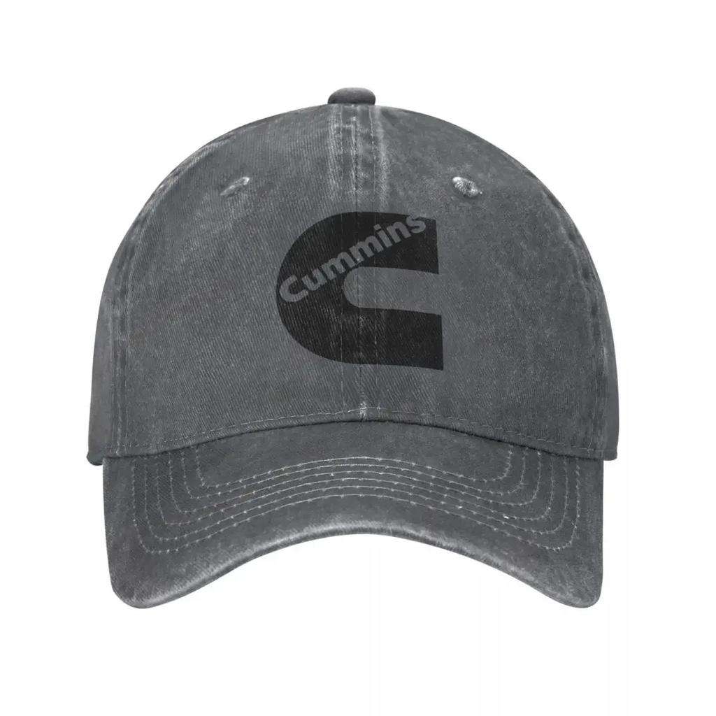 Silnik spalinowy Cummins Unisex Damska Czapka z daszkiem Zniszczony Denim Prane Czapki Czapka Treningi Bezstrukturalna Miękka Snapback