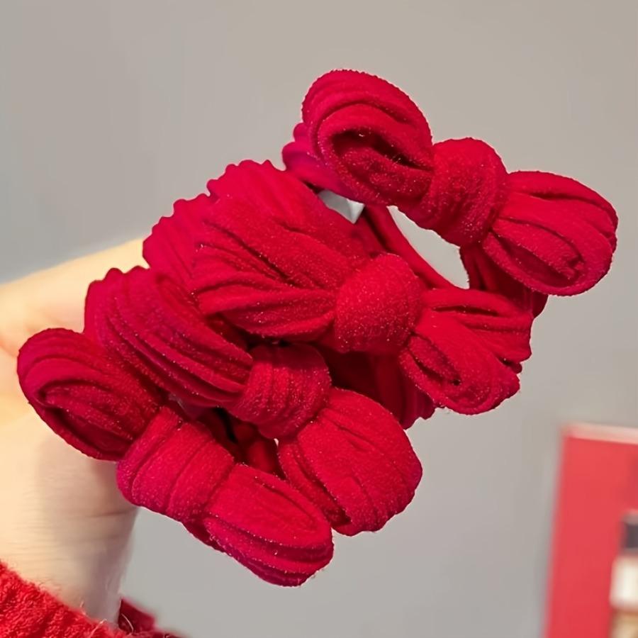 Red Hair Tie - Super Stretch Hair Band, Unisex, Non-Slip Grip, Suitable for New Year Parties, Weddings, Valentine's Day, Christmas, Proms