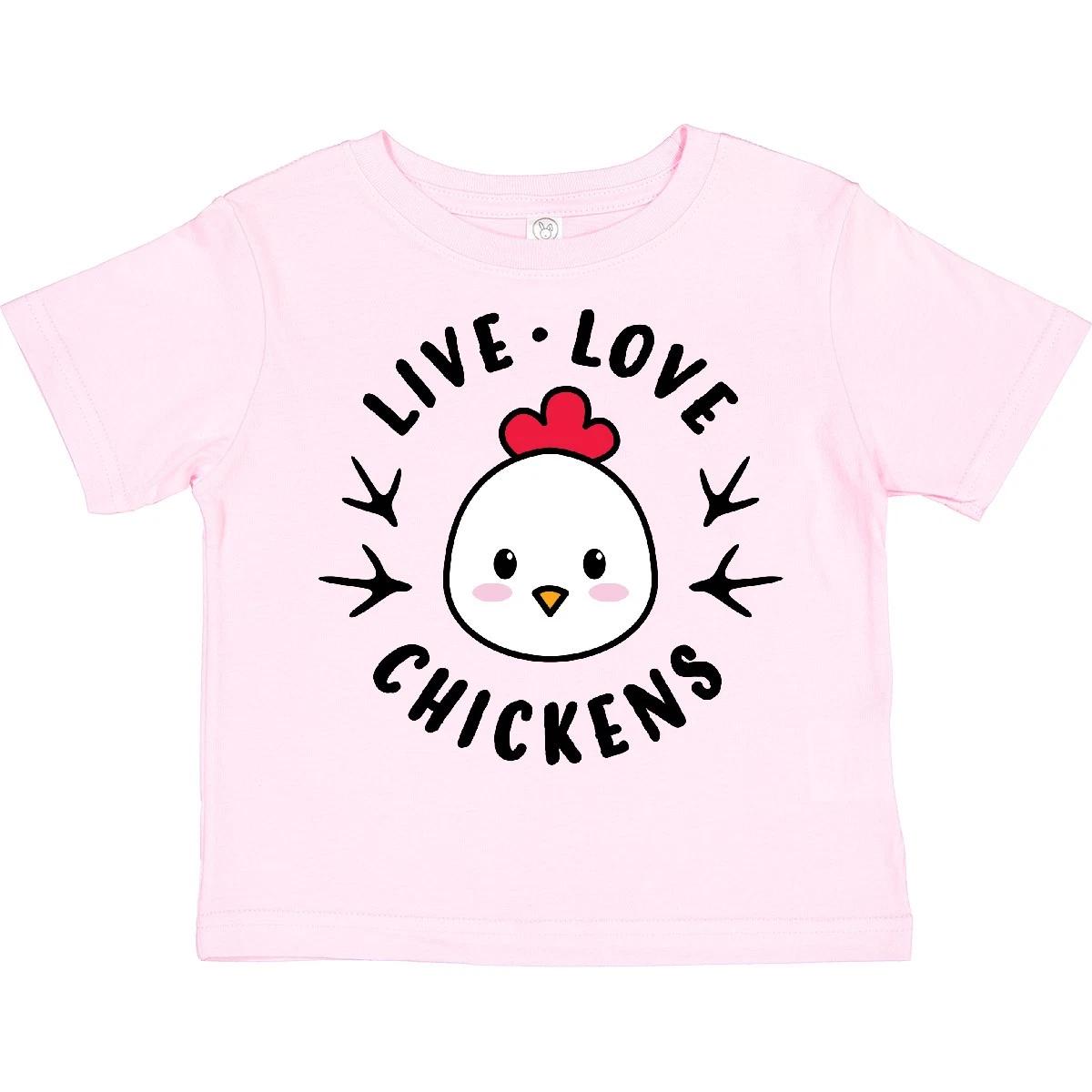 Inktastic Live Love Chickens Toddler kids boys T-Shirt Animals Chicken I Cute Animal Farm 100