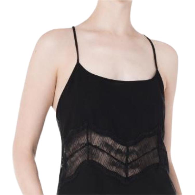 Calvin Klein Solid Color Short Lace Camisole Dress Women Dresses Black QS6846-UB1