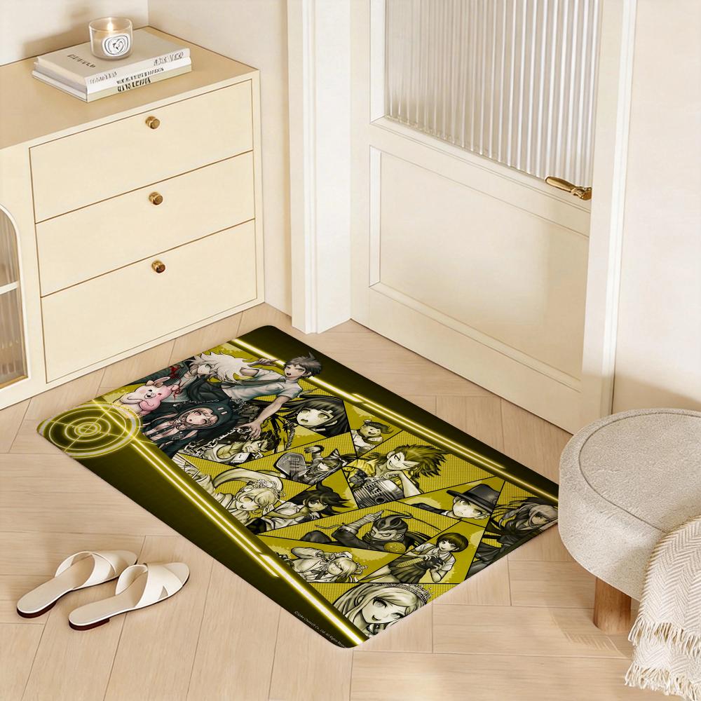 D Danganronpa Anime Game Floor Mat Eco  Flannel Doormat Non Slip Odorless Indoor Floor Rug Soft Short Plush Home Mat