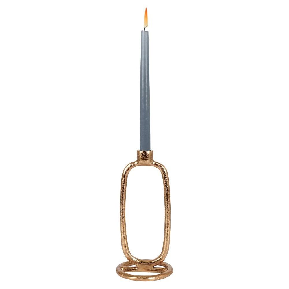 Gold Metal Candlestick Stand for a Long Candle Decorative Table 24 cm