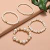 5pcs/set Bow String Bead Imitation Pearl Bracelet Set Adjustable Bracelet Set  Women's